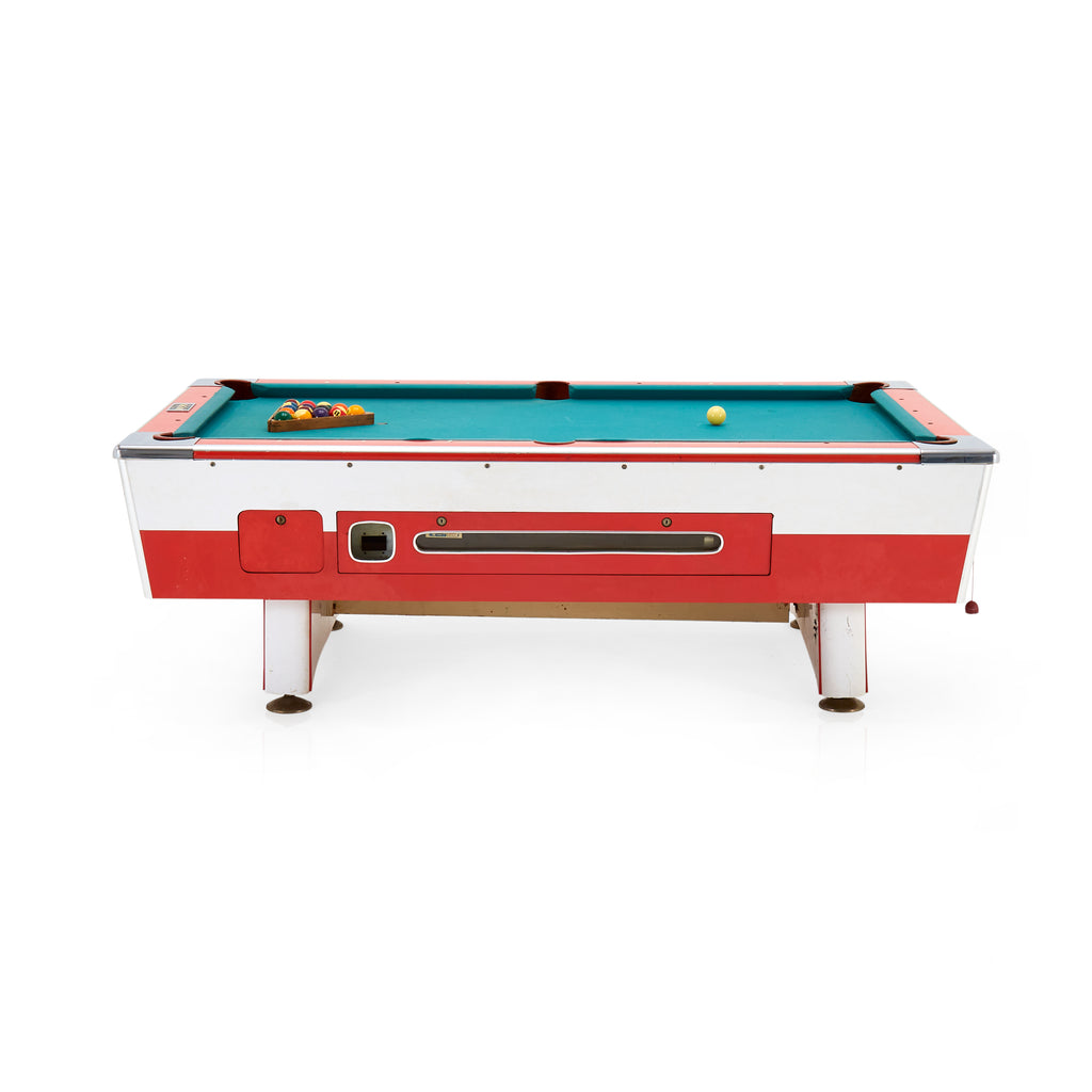 Red & White Billiards Pool Table