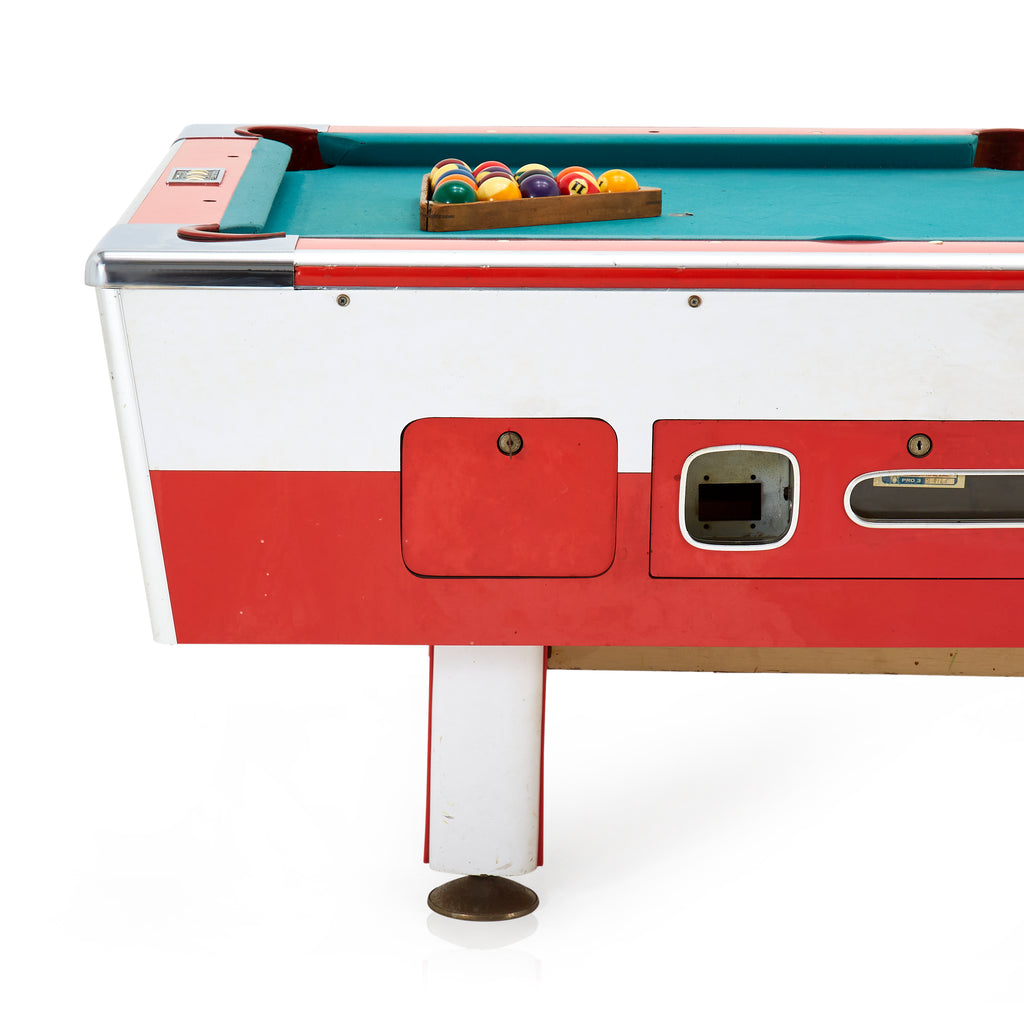 Red & White Billiards Pool Table