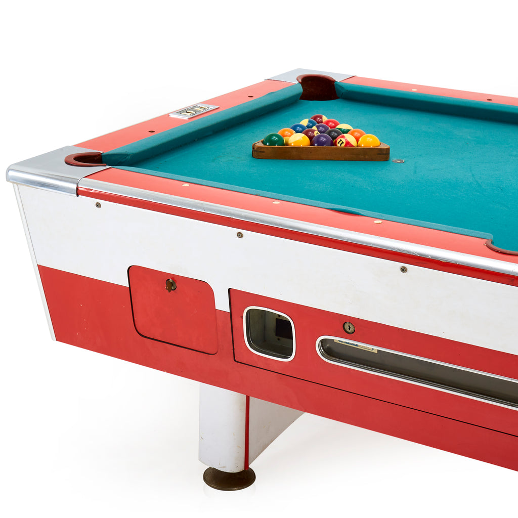 Red & White Billiards Pool Table
