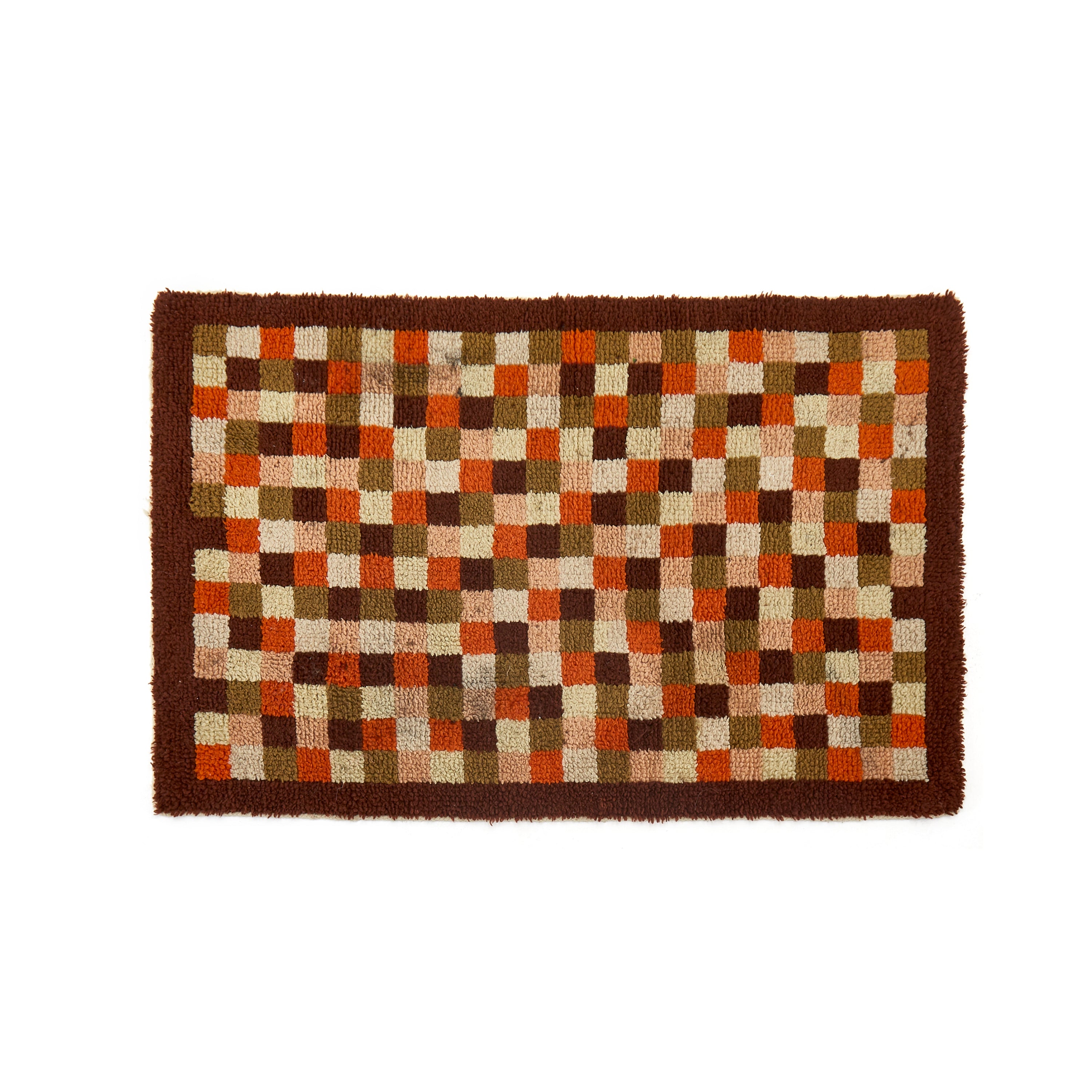 Orange & Green Checkerboard Rug - Gil & Roy Props
