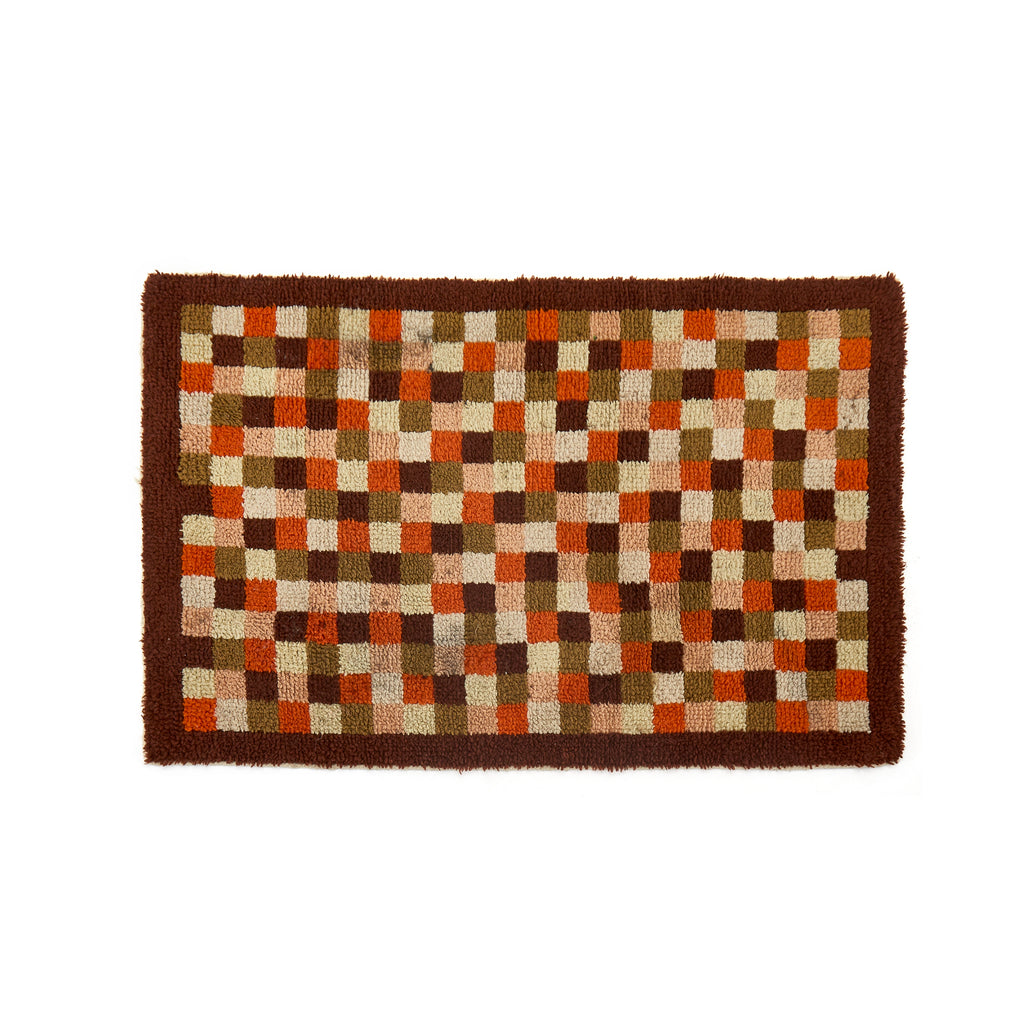 Orange & Green Checkerboard Rug
