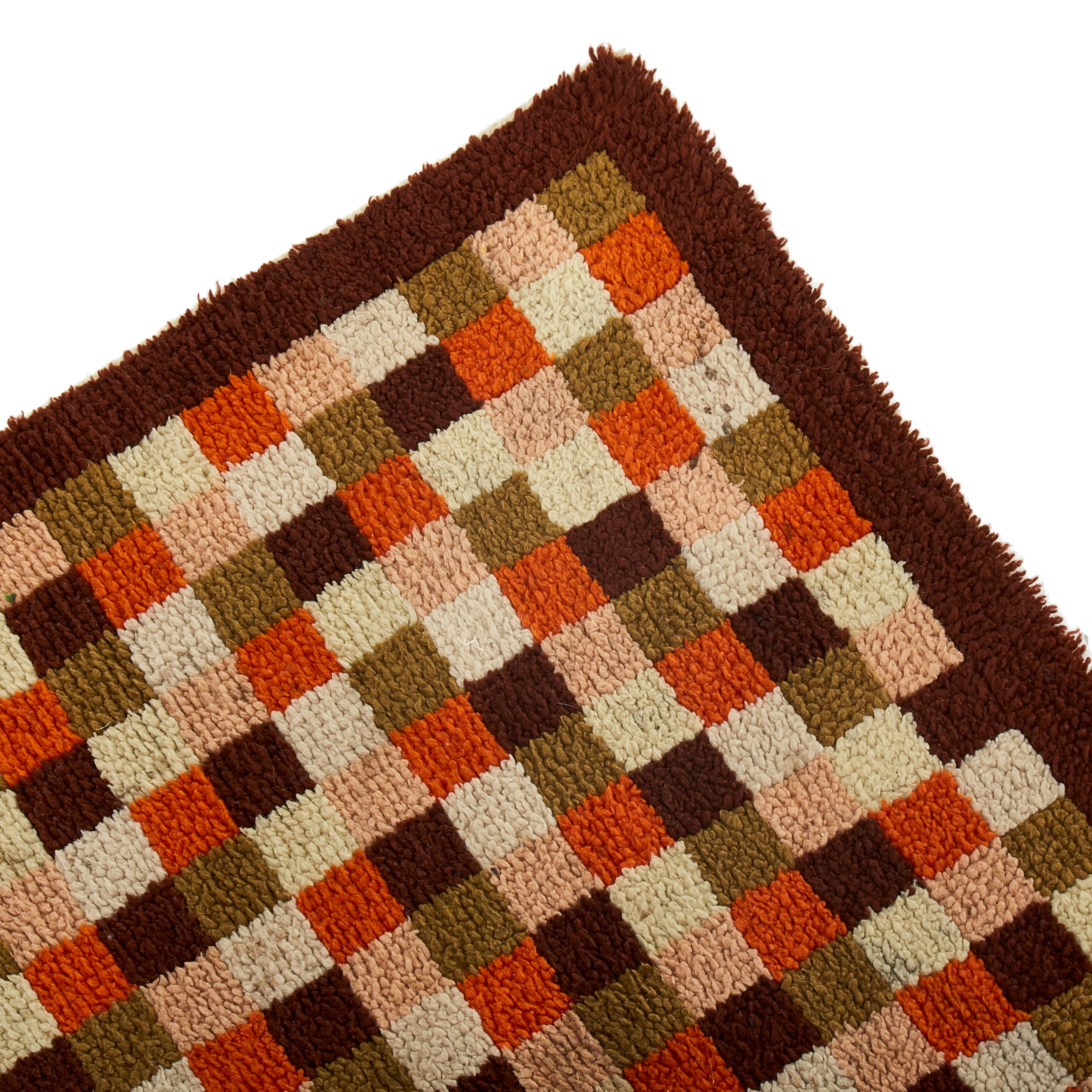Orange & Green Checkerboard Rug - Gil & Roy Props