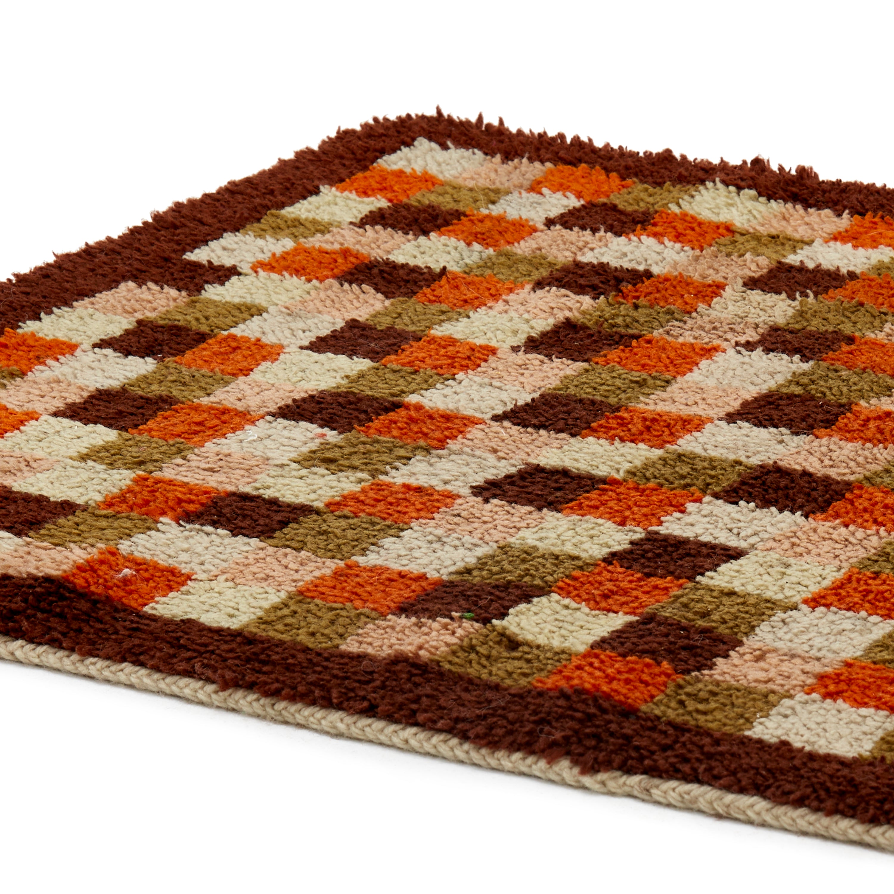 Checkers Board Rug Orange & Green Checkerboard Rug - Gil & Roy Props