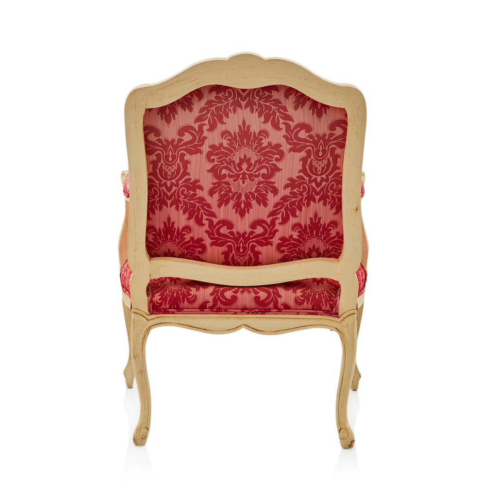 Pink Brocade Fabric Ornate Armchair