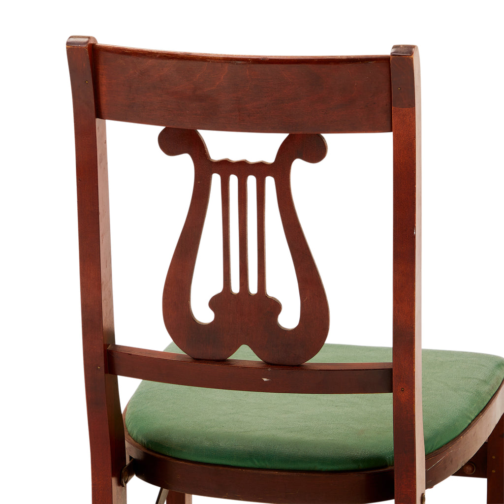 Green & Wood Lyre Dining Chair