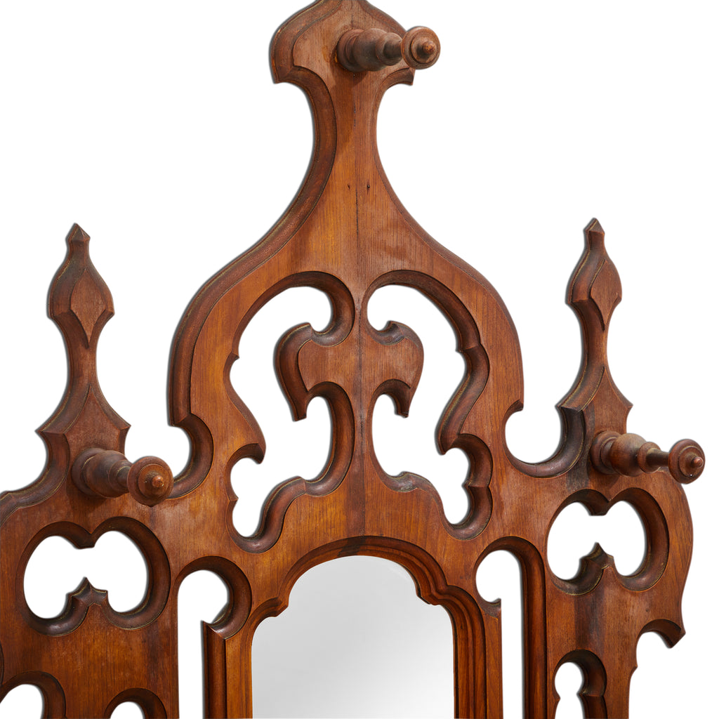 Wood Ornate Gothic Wall Mirror