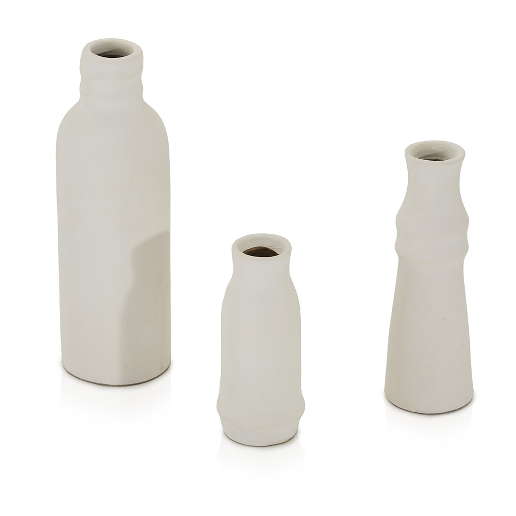 White Small Ceramic Bottle (A+D)