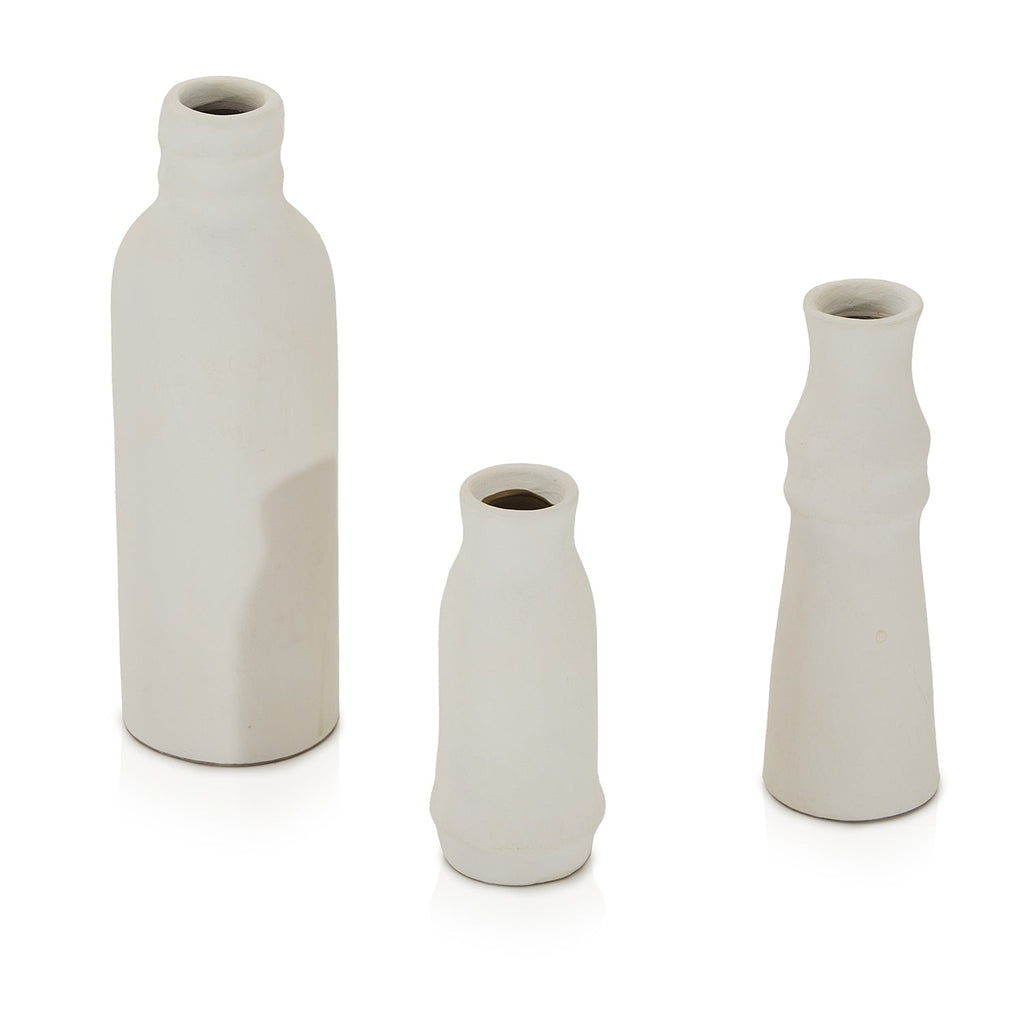 White Medium Ceramic Bottle (A+D)