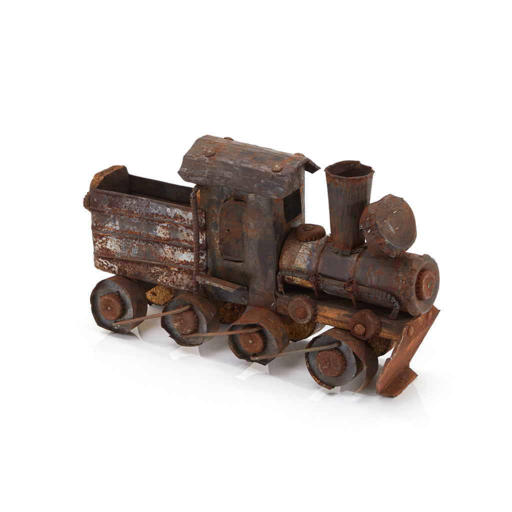 Rustic Metal Train Sculpture