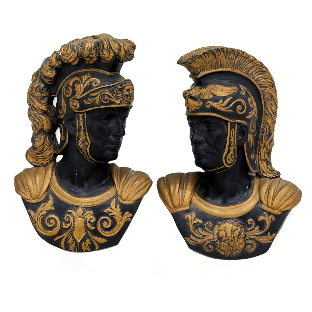 Gold & Black Roman Warrior Bust - Left-Facing