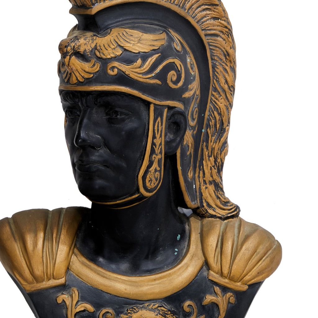 Gold & Black Roman Warrior Bust - Left-Facing