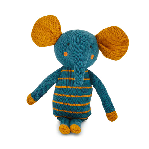 Blue Striped Elephant Stuffed Animal (A+D)
