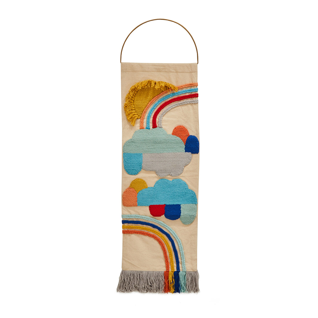 Beige Rainbows and Clouds Wall Hanging (A+D)