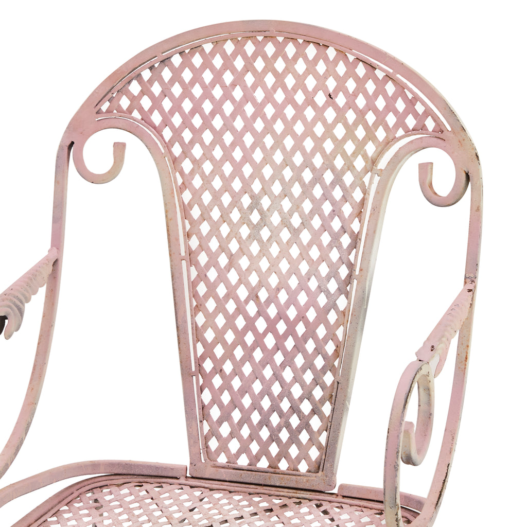 Pink Metal Rustic Outdoor Armchair