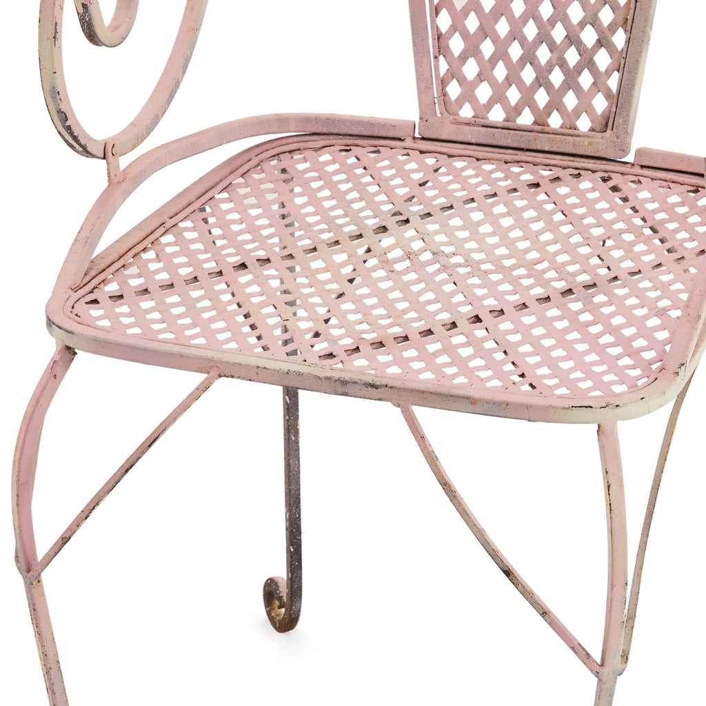 Pink Metal Rustic Outdoor Armchair