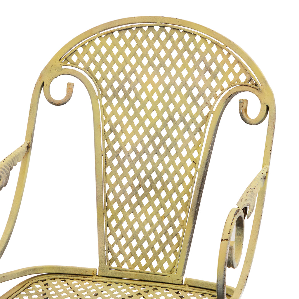 Yellow Metal Rustic Outdoor Armchair