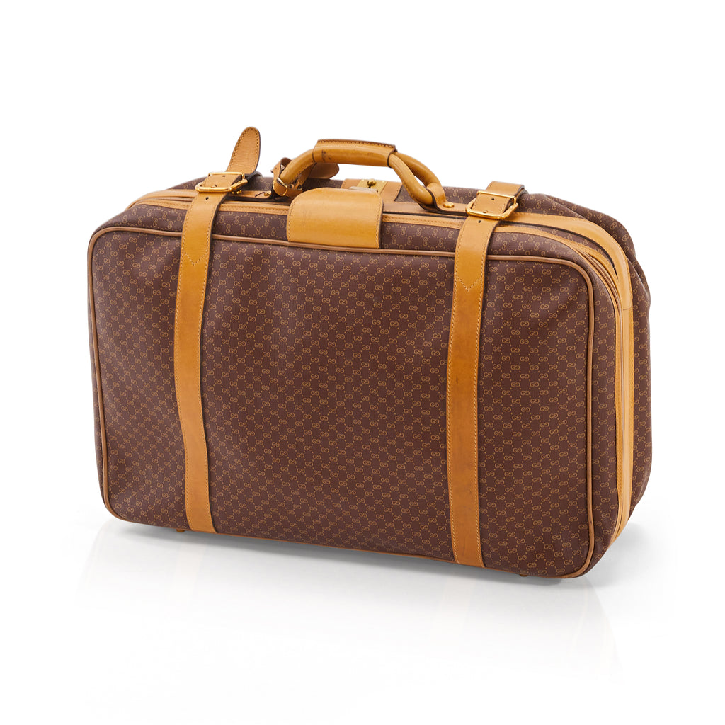 Brown Faux 'Gucci' Soft Shell Small Suitcase