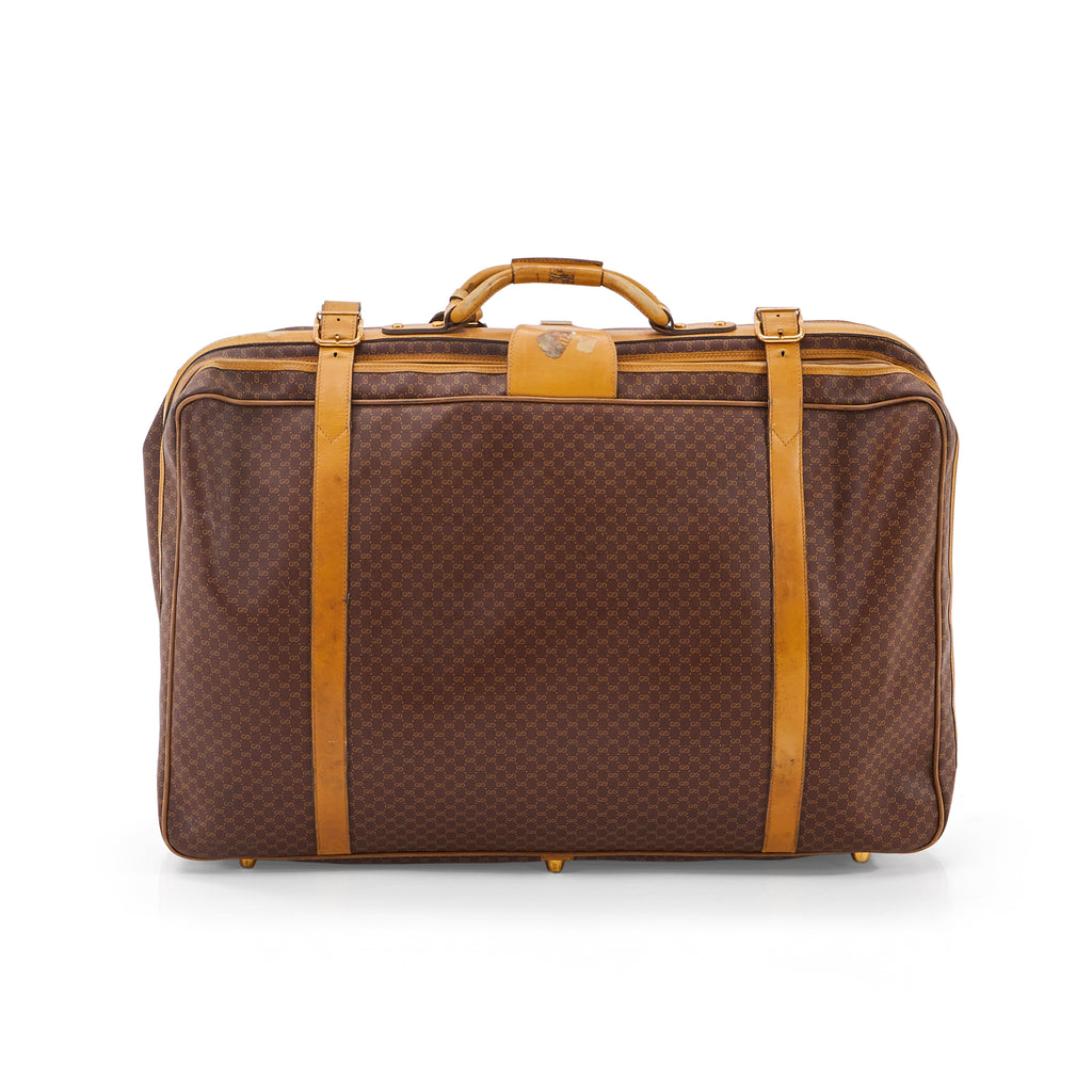 Brown Faux 'Gucci' Soft Shell Large Suitcase