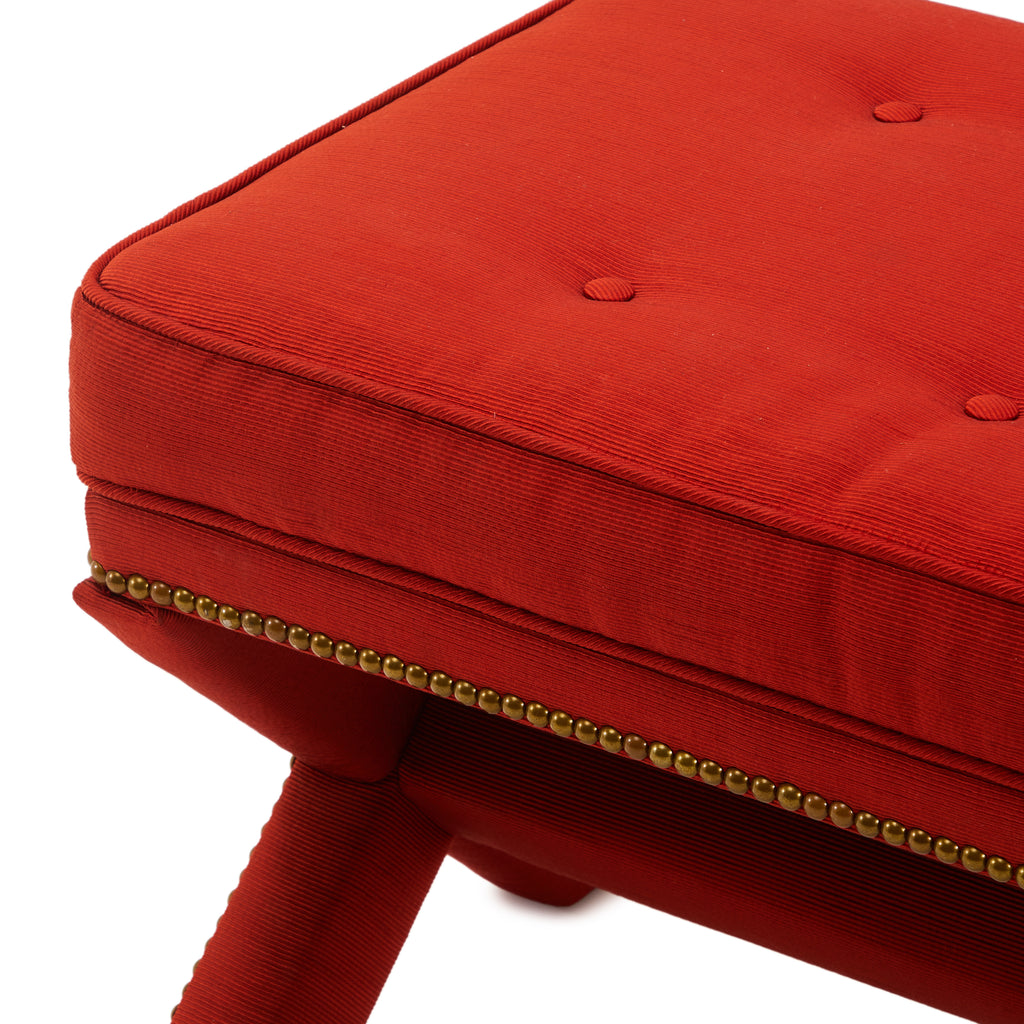 Red Tufted Mini-Bench