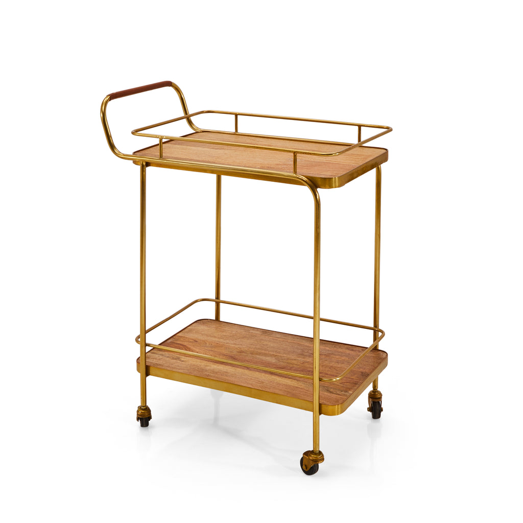 Gold & Wood Bar Cart