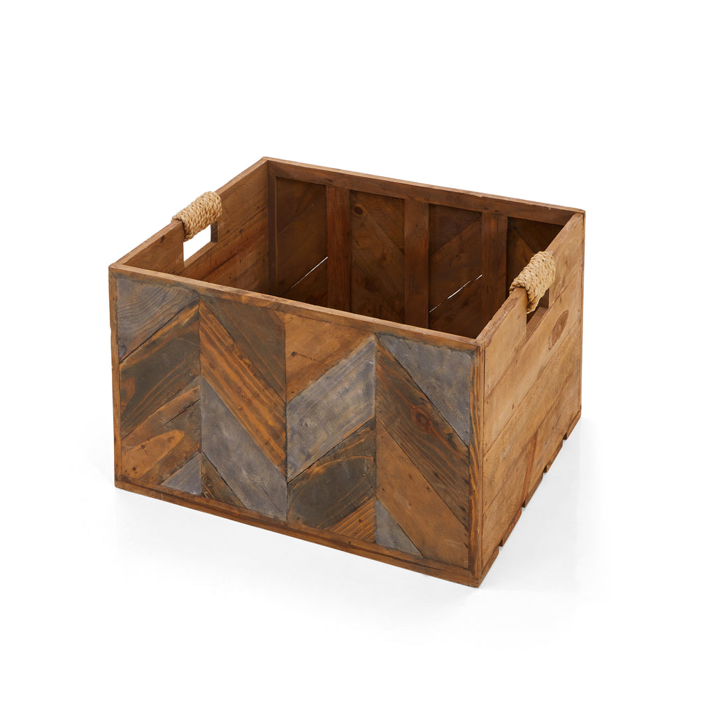 Wood Crate with Handles - Large