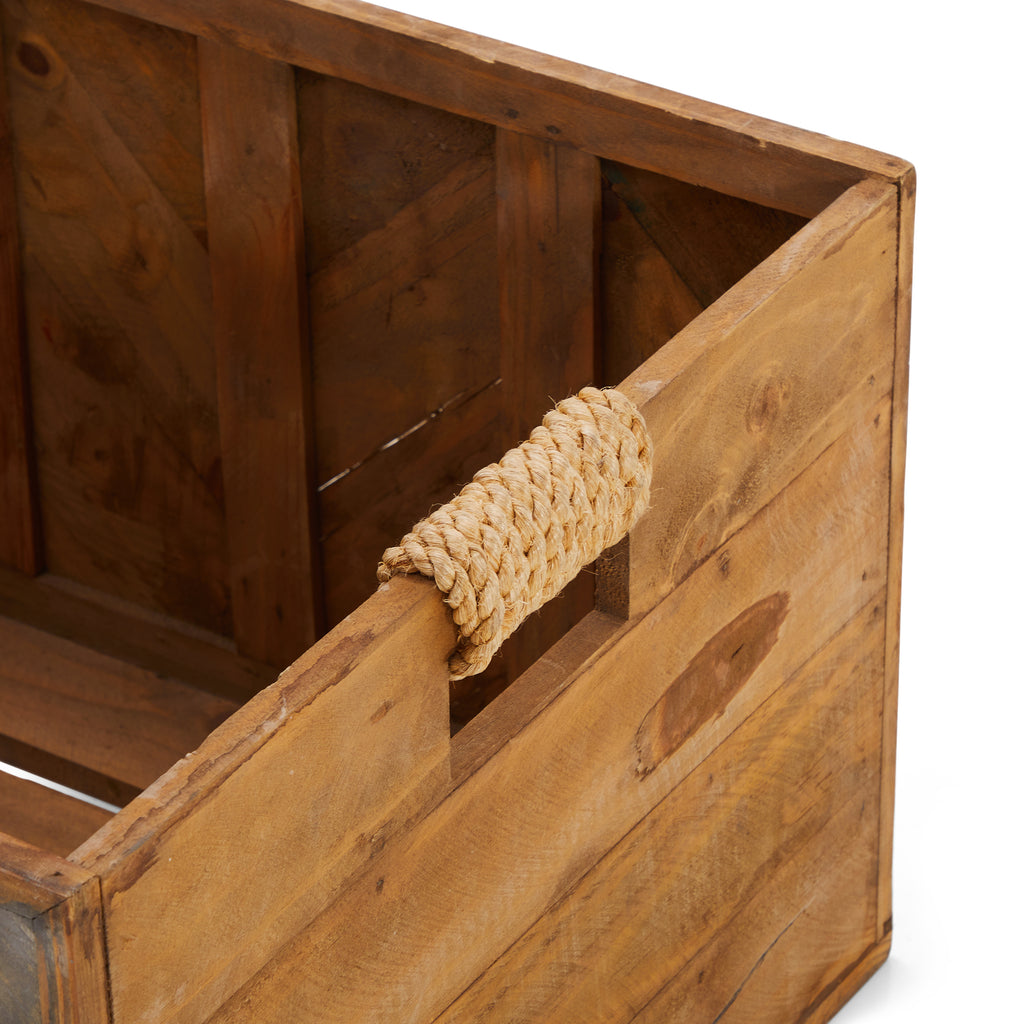 Wood Crate with Handles - Large