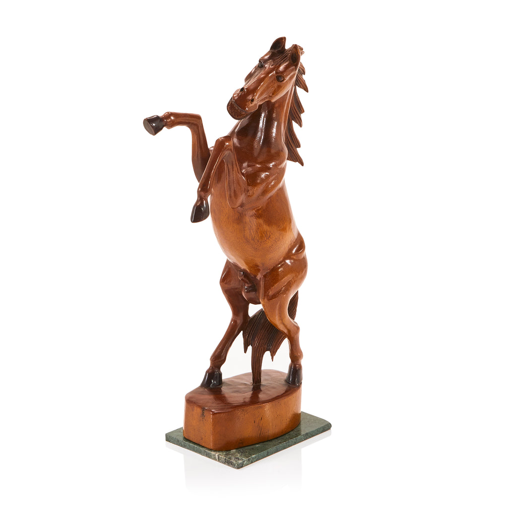 Brown Rearing Horse Sculpture