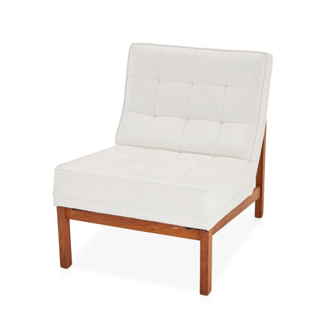 White & Wood Barcelona Lounge Chair