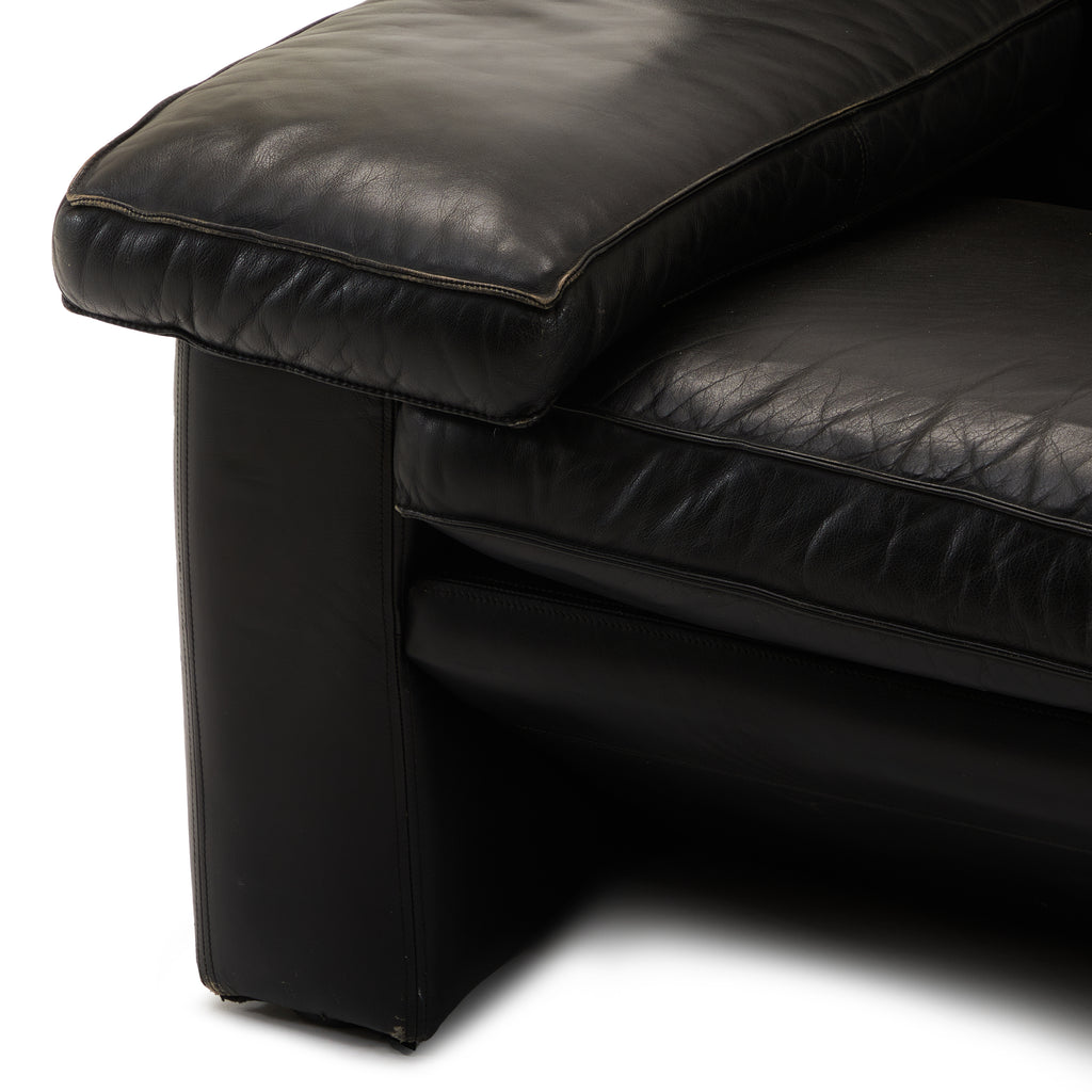 Black Leather Extra Wide Armchair