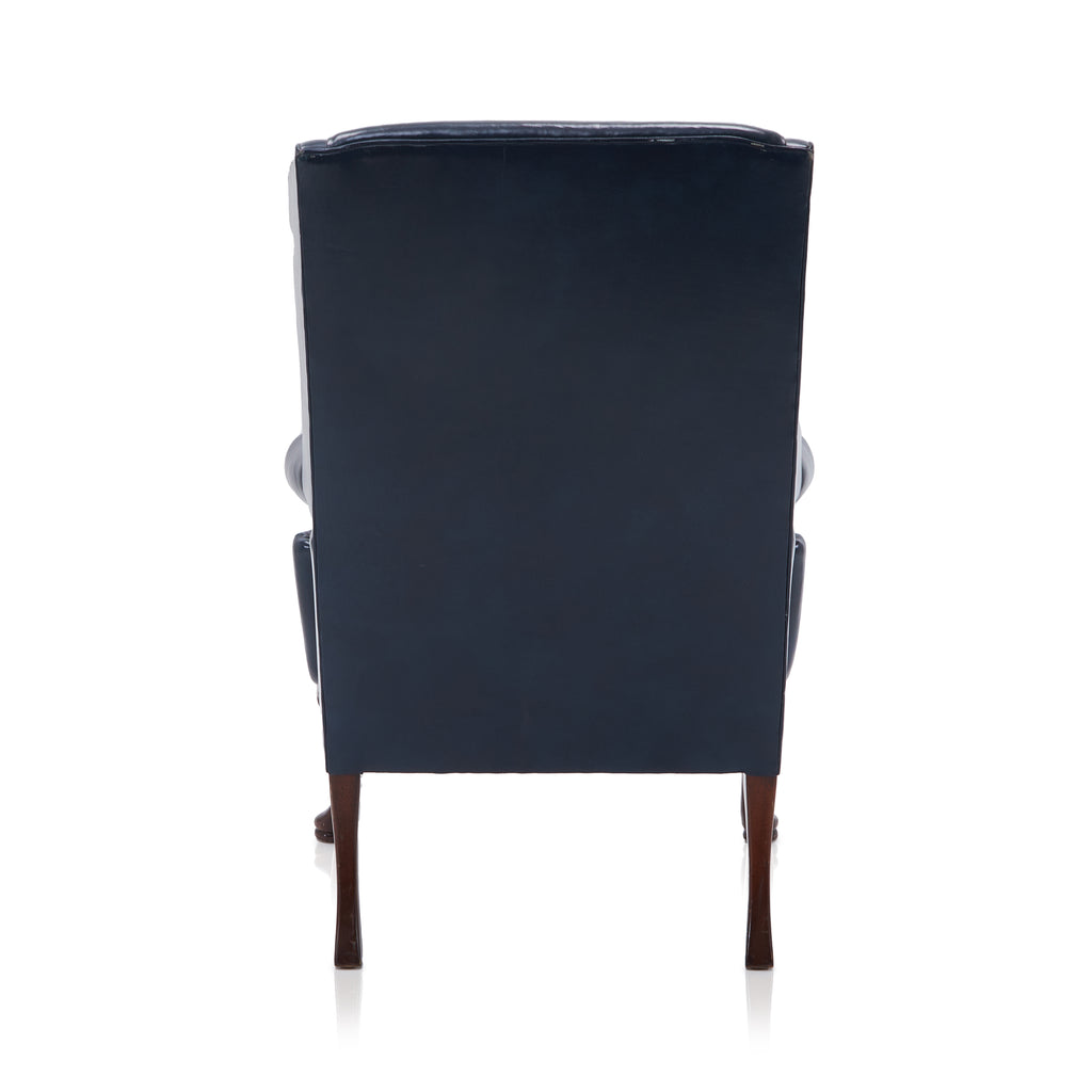 Blue Leather Wingback Chair