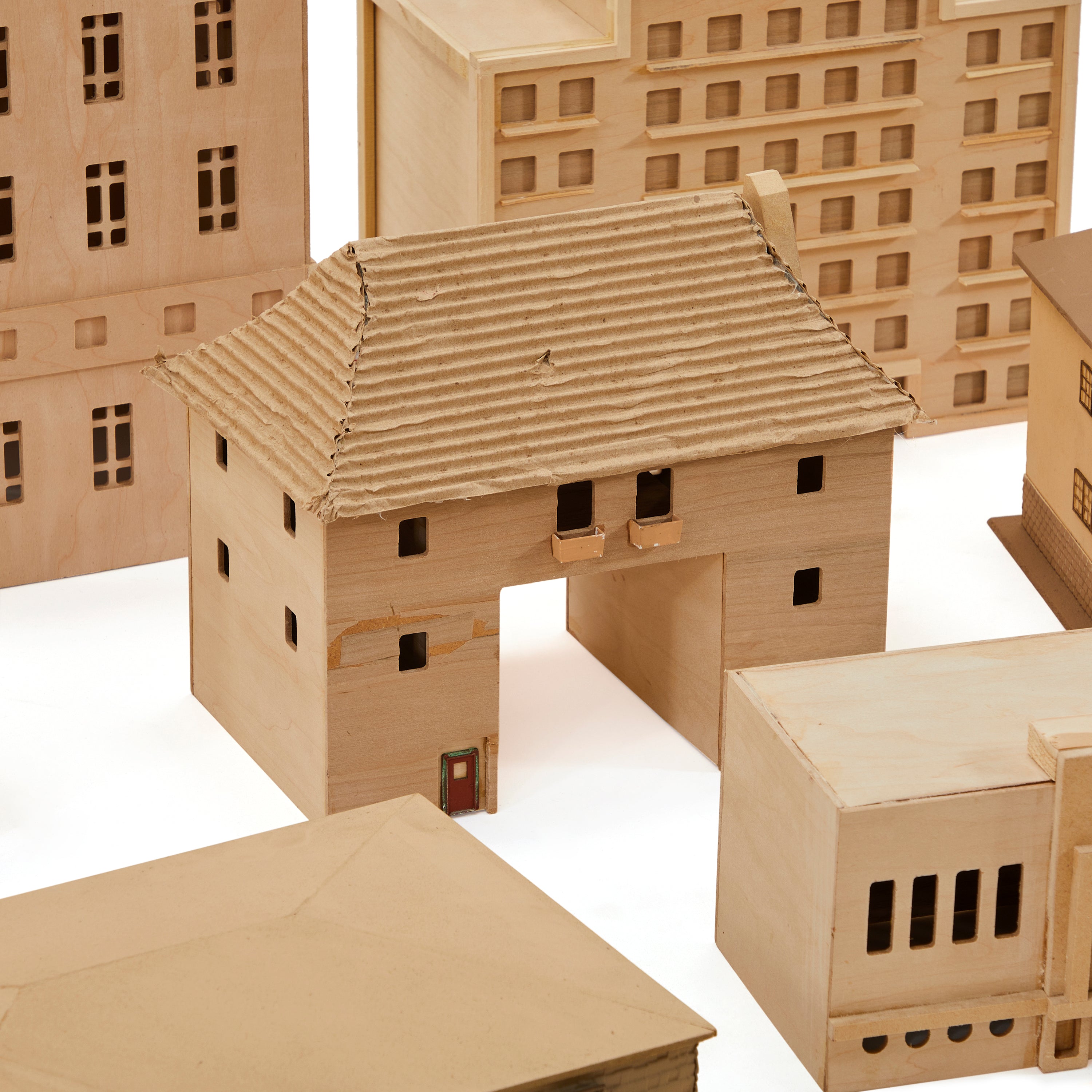 Brown Cardboard Assorted Mini-Buildings - Gil & Roy Props