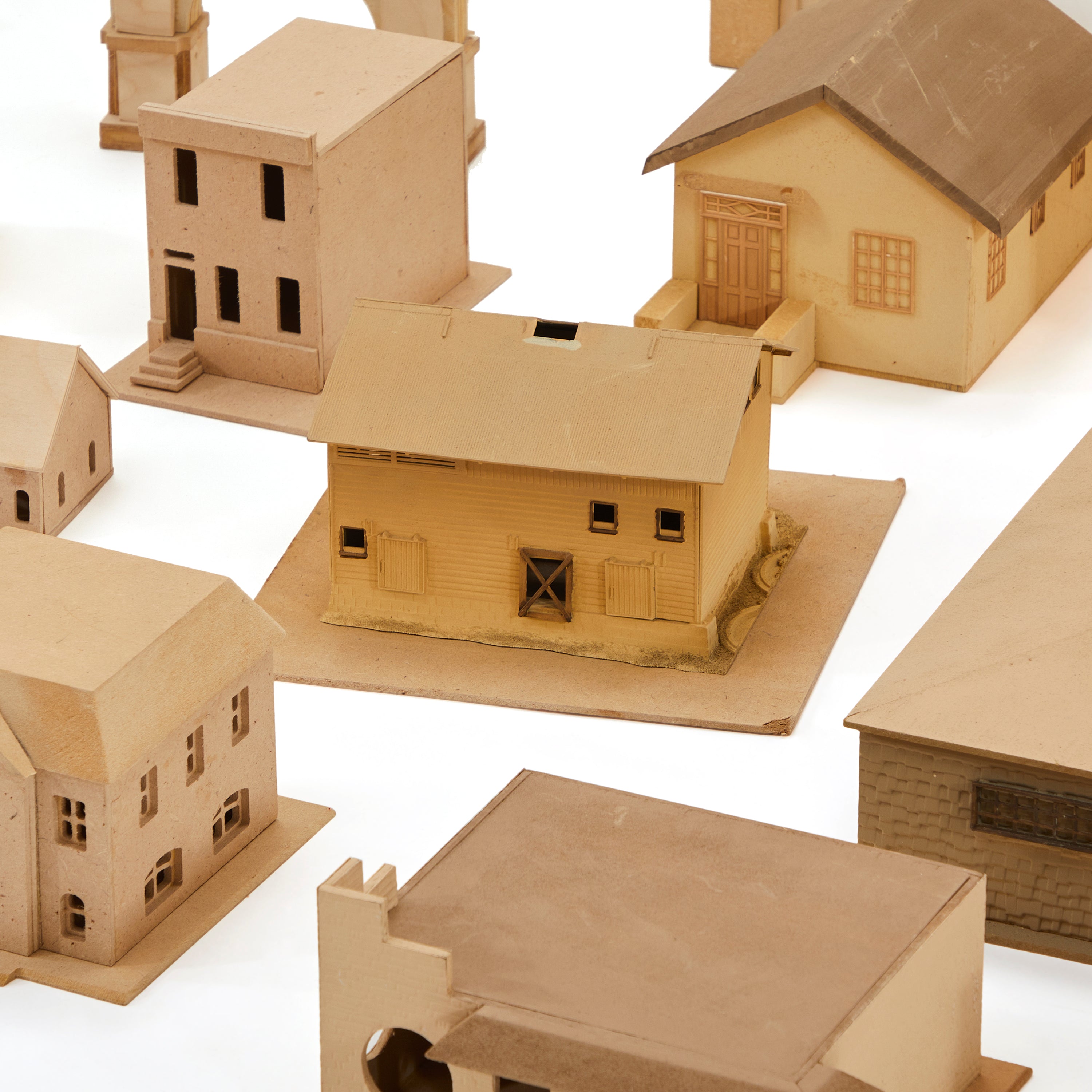 Brown Cardboard Assorted Mini-Buildings - Gil & Roy Props