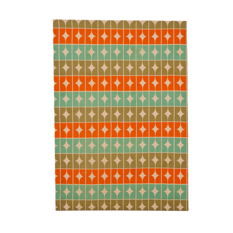Orange & Turquoise 70's Abstract Print