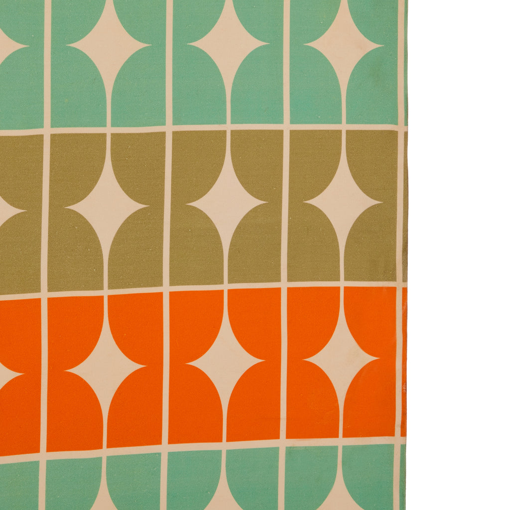 Orange & Turquoise 70's Abstract Print