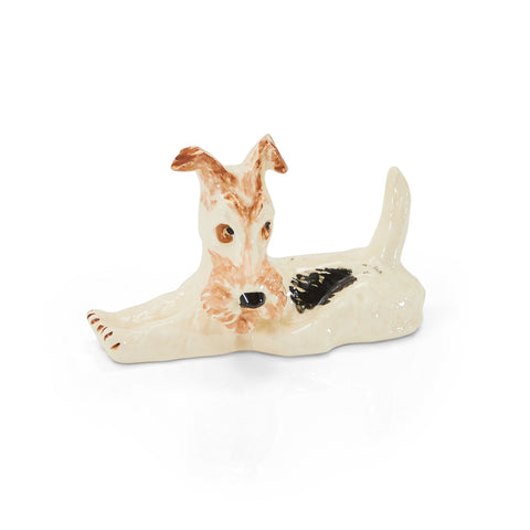 White Ceramic Scottish Terrier Dog Figurine (A+D)