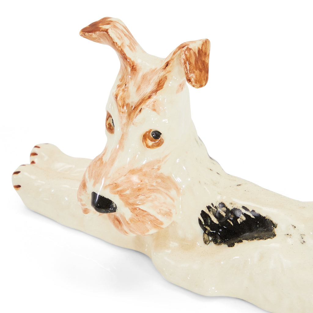White Ceramic Scottish Terrier Dog Figurine (A+D)