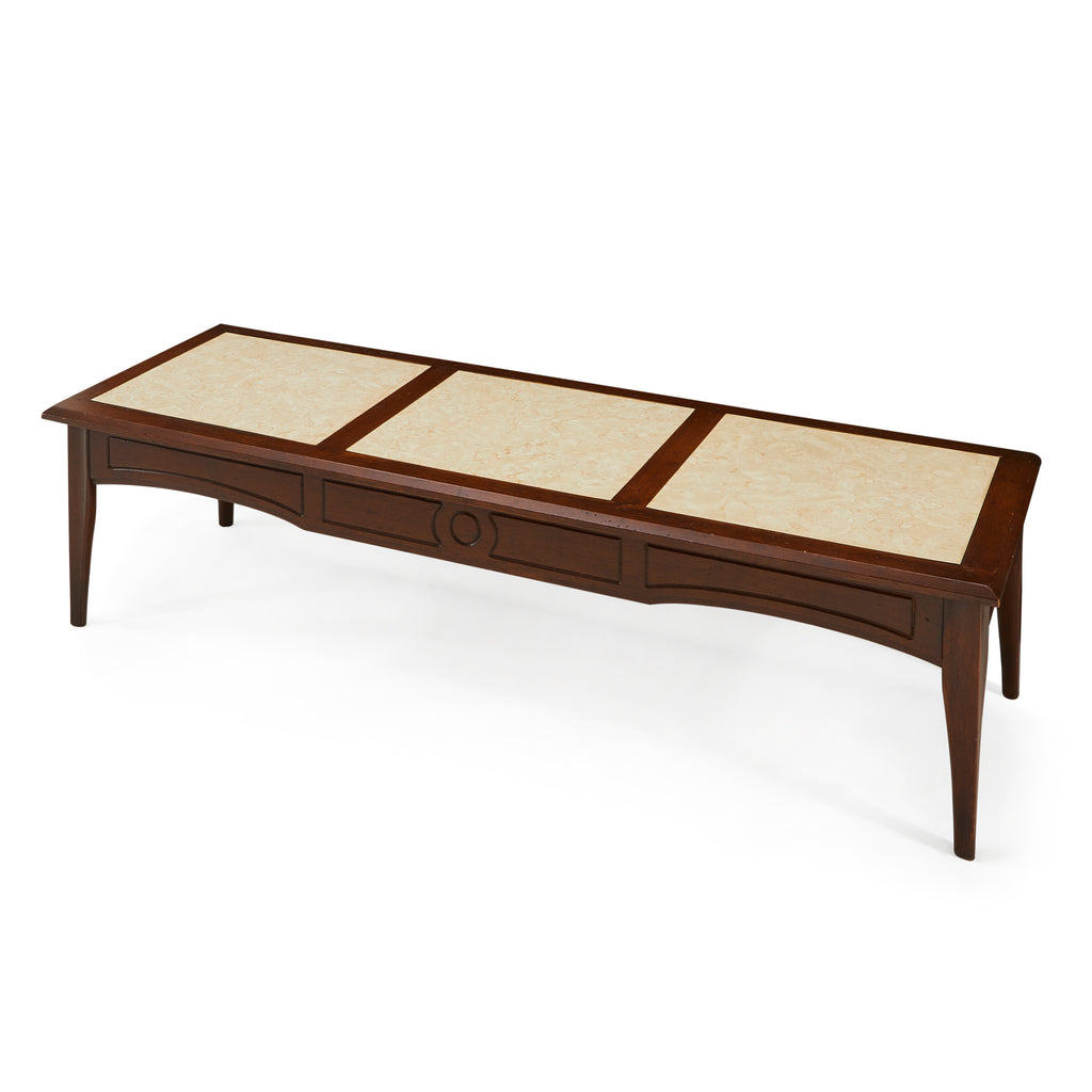 Wood & Marble Traditional Coffee Table