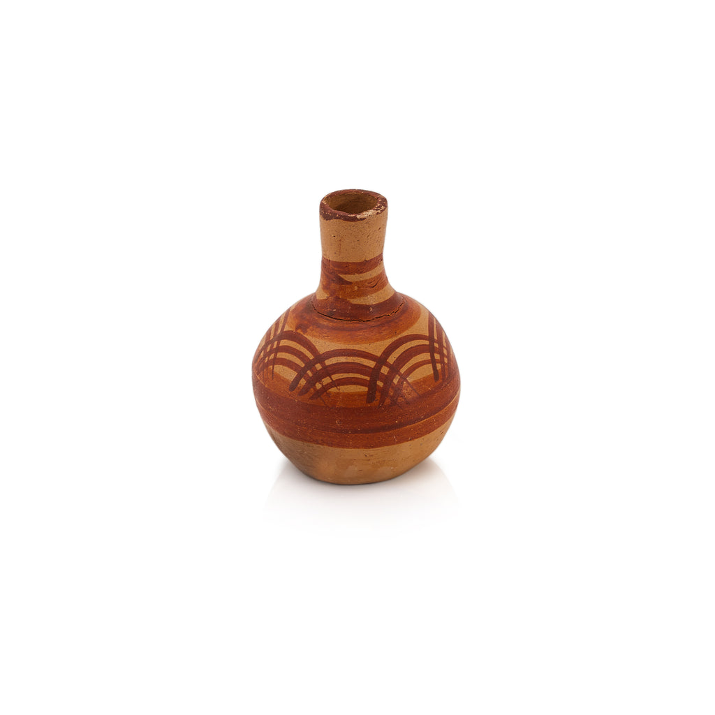 Orange Terracotta Small Rustic Vase