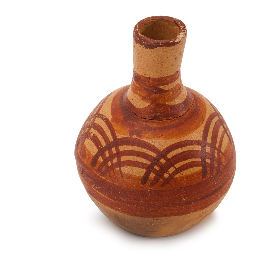 Orange Terracotta Small Rustic Vase