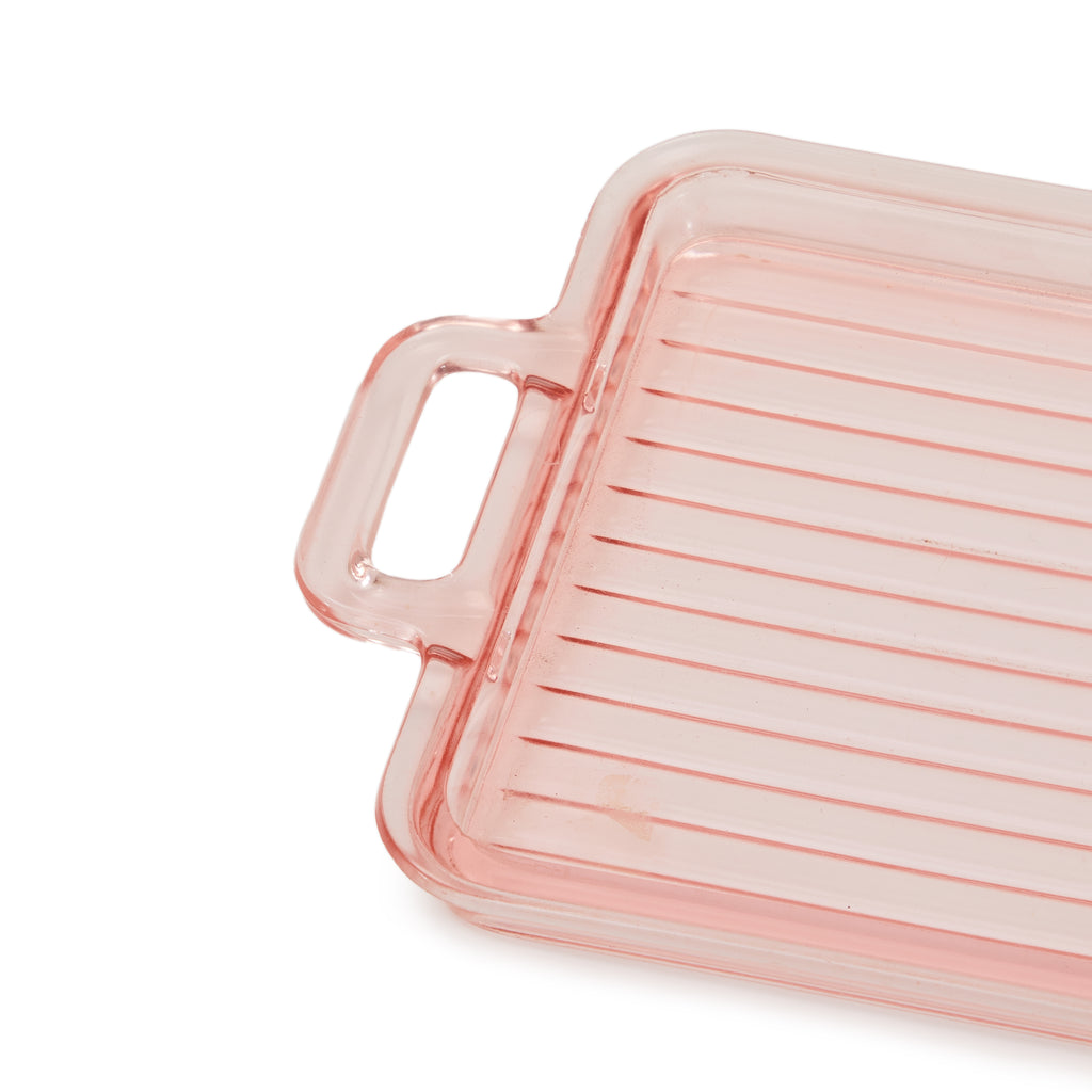 Pink Glass Vintage Serving Tray