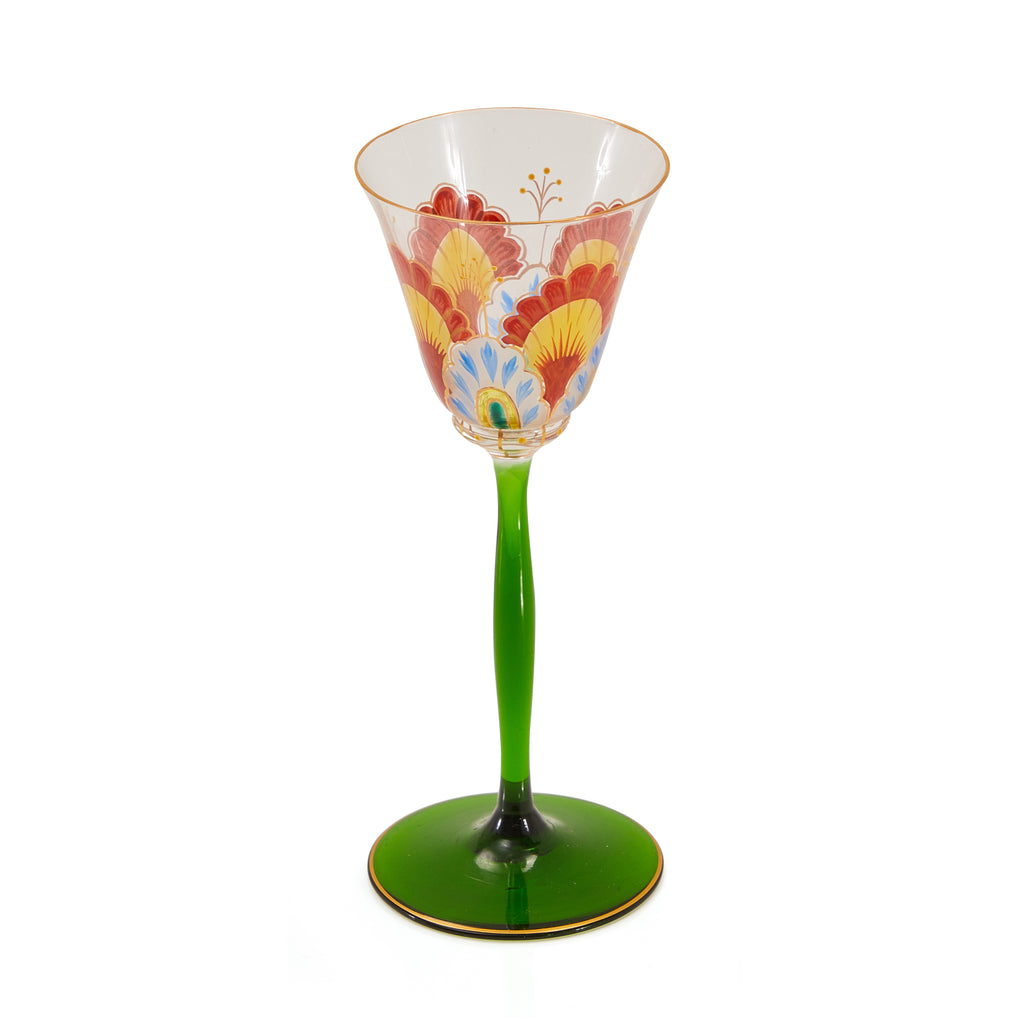 Green & Red Floral Fancy Glasses