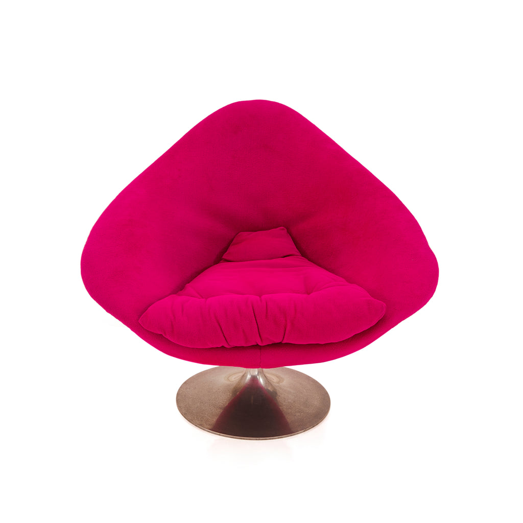 Pink Modern Lounge Chair with Metal Tulip Base