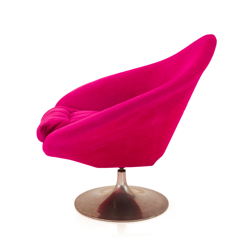 Pink Modern Lounge Chair with Metal Tulip Base