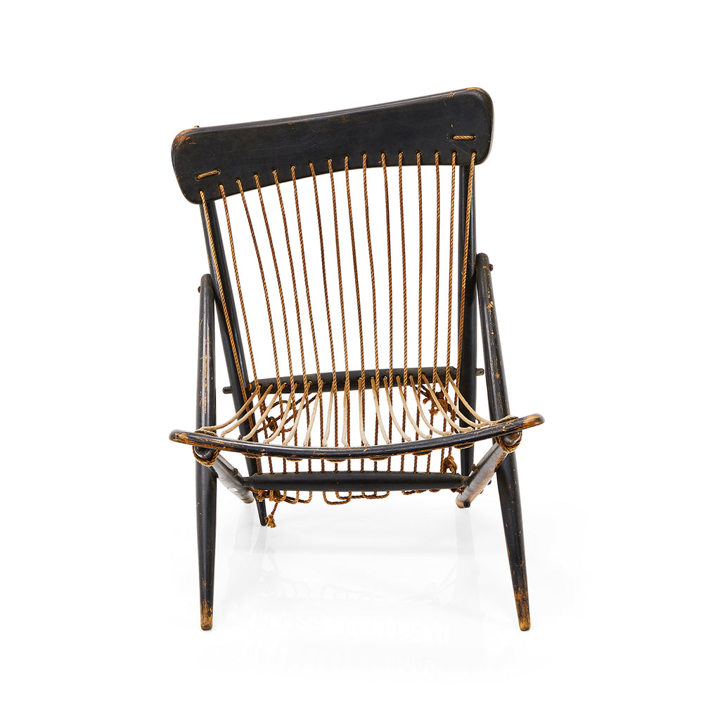 Black Wood with Rope Side Chair