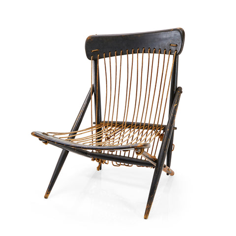 Black Wood with Rope Side Chair