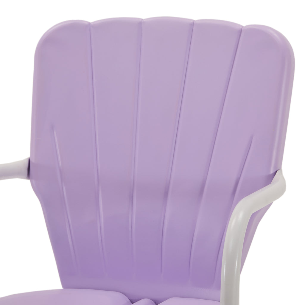 Purple & White Metal Outdoor Chair