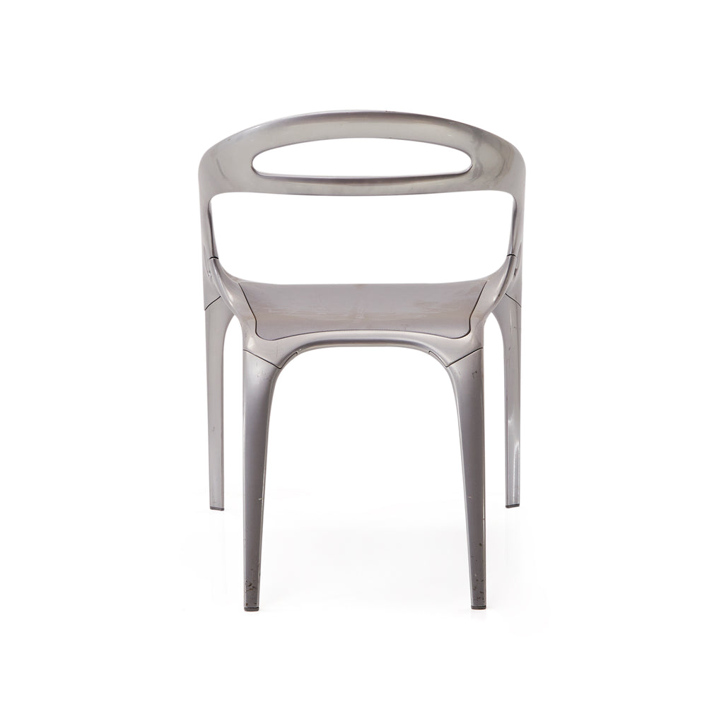 Silver Futuristic Metal Cutout Chair