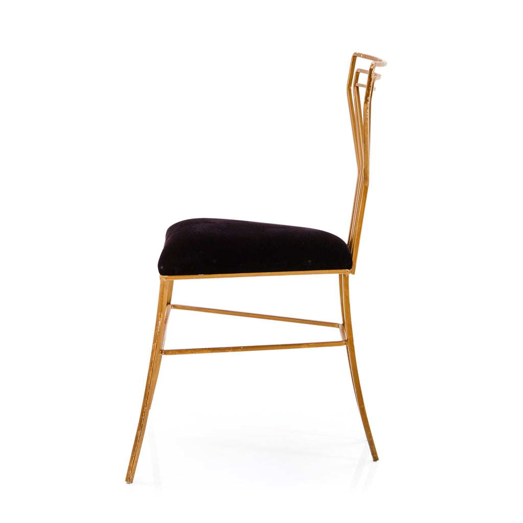 Gold & Black Art Deco Side Chair