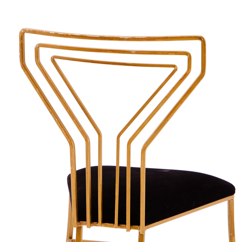 Gold & Black Art Deco Side Chair