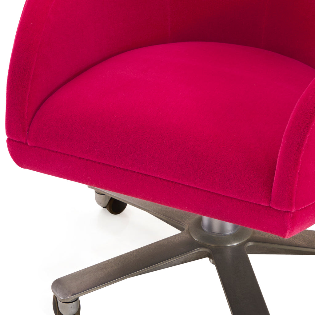 Hot Pink Mohair High Back Executive Office Chair